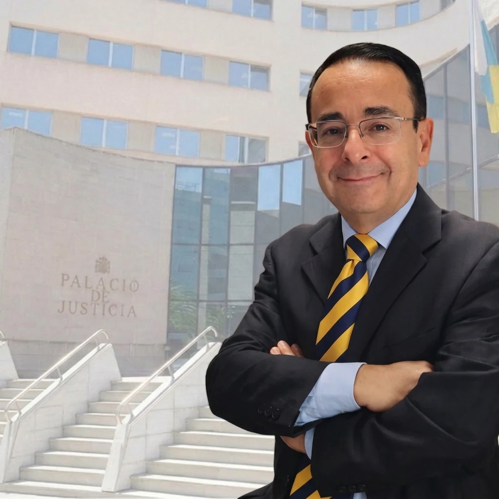 Rafael Linares ante el Palacio de Justicia de Santa Cruz de Tenerife