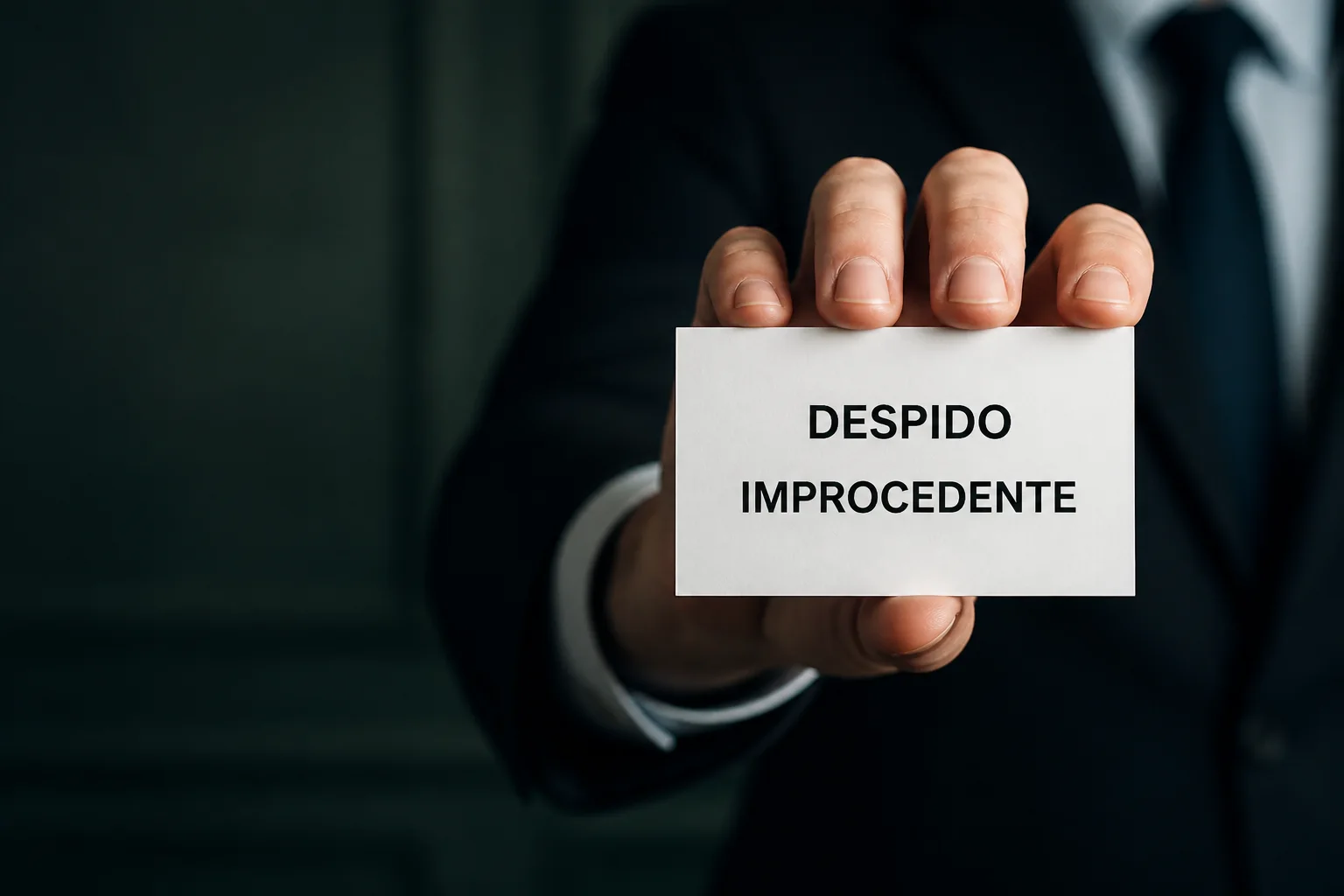 Tarjeta de despido improcedente para representar el asesoramiento en Derecho Laboral en Tenerife